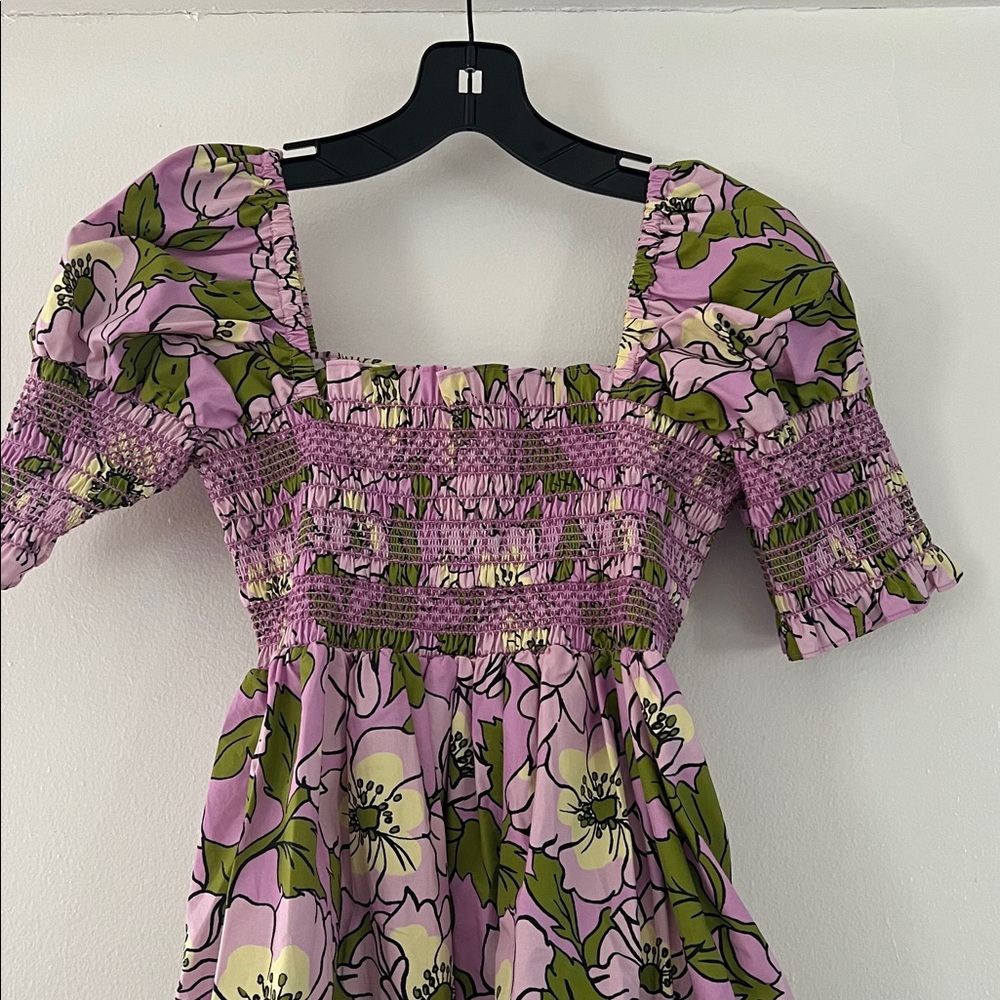 Tory Burch Floral Puff Sleeve Dress - Picture 2 of 2